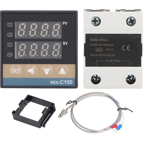 Termostato PID ajustable de 0 a 400 ℃, controlador de temperatura con relé de 40 A, termopar de 100 a 240 V.