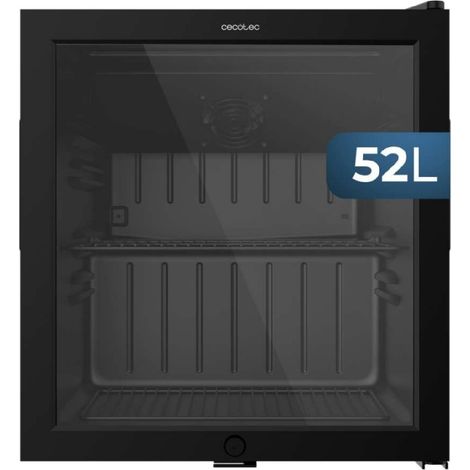 Cecotec Mini Frigorífico con Puerta de Cristal Bolero CoolMarket BC 52 Black, 52 Litros de Capacidad, 44,5 cm de Ancho, 50