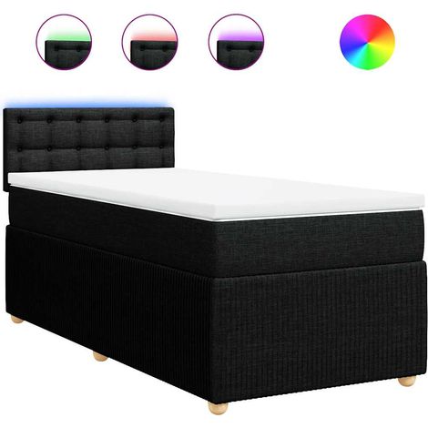 Maison Exclusive - Giroletto a Molle con Materasso Nero 100x200 cm in Tessuto