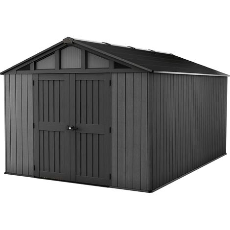 Keter Stronghold Gartenhaus Kunststoff 10x15 mit Doppeltür und Fenstern (1/5)
