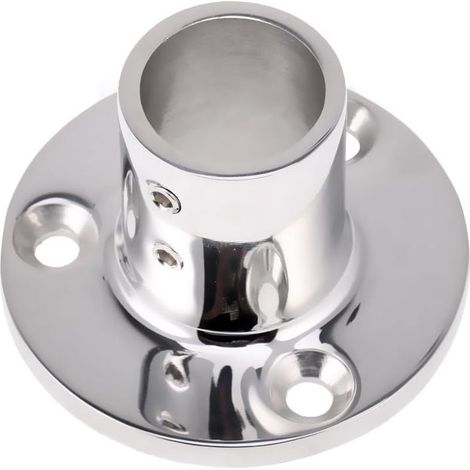 Barandilla para barco/Soporte de base redonda para tubo de acero inoxidable 316 de alta resistencia de 1"/25 mm, ángulo de 90 grados - Plateado (1/5)