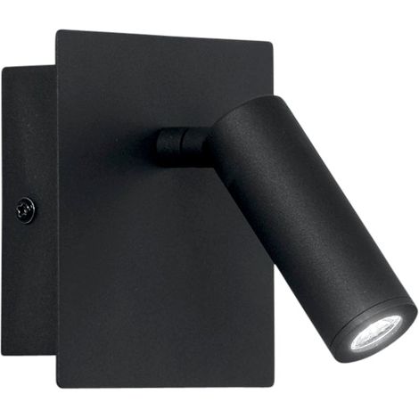 Applique da parete in metallo con spot luce LED orientabile Dickens - Nero (1/3)