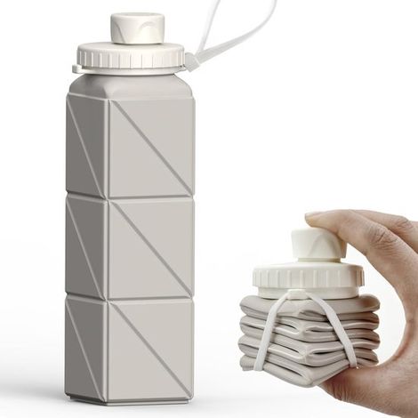 Zusammenbaubare Wasserflasche mit Wasserstrahlfunktion Tragbare, BPA freie Silikon Wasserflasche, auslaufsicher, wiederverwendbar für Reisen, Cam (1/5)