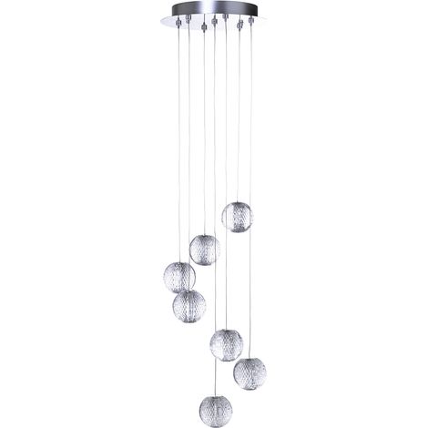 Visconte Tutti Ceiling Pendant LED 7 Light With Cut Glass Ball Shade - Chrome (1/5)
