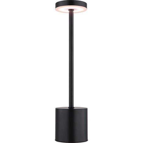 Tischleuchte Lampe Beistelllampe Metall schwarz matt LED dimmbar Akku H 34,3 cm