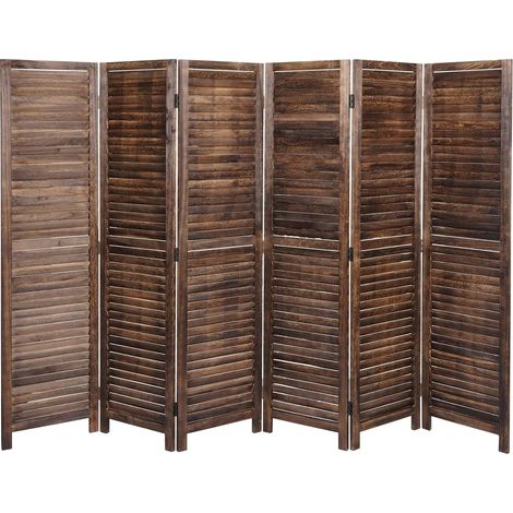 [JAMAIS UTILISÉ] Paravent HHG-640, Séparation de pièce Cloison de séparation, Shabby-Look Vintage, 170x243cm, brun