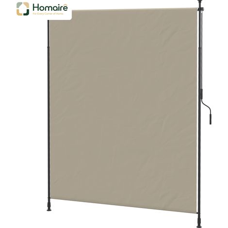 HOMAIRE Markise verticale extensible en aluminium sable 200 x 292 cm protection solaire et vent ajustable