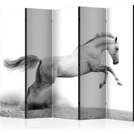 Paravent 5 Volets "White Gallop" 172x225cm (1/2)