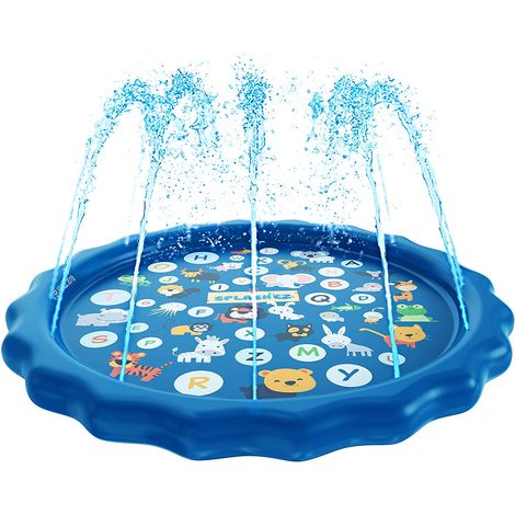 Lettres de dessin animé tapis de pulvérisation tapis de jeu de pelouse en plein air pour enfants tapis de jeu d'eau jouets tapis d'arrosage 170cm (1/5)