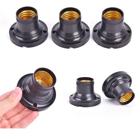 10 adaptadores de bombillas LED E27 para color negro -FO- (1/5)