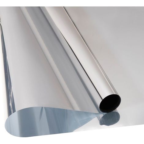 44.5x200cm,argent,Film Fenêtre Anti Regard Film Miroir Fenêtre sans Tain Protection de Solaire Anti UV Anti Chaleur Film Vitre Noir Occultant Auto-Adhésif (1/5)