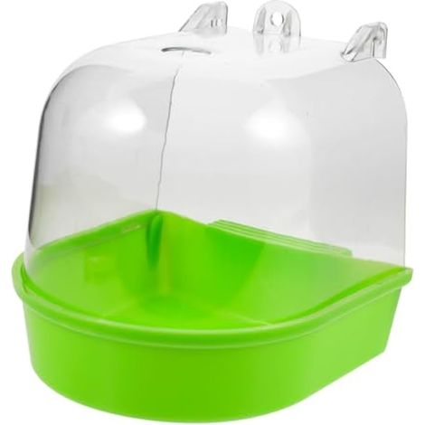 Bain d'oiseaux compact en plastique, anti-goutte, petit format pour cage, convient aux perroquets, perruches et autres oiseaux de compagnie. (1/5)