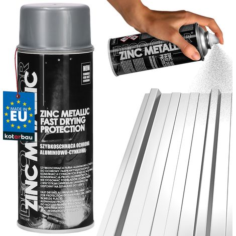 Vernice spray allo zinco metallizzato KOTARBAU®, preparazione in alluminio-zinco ad asciugatura rapida per superfici zincate, 400 ml (1/5)