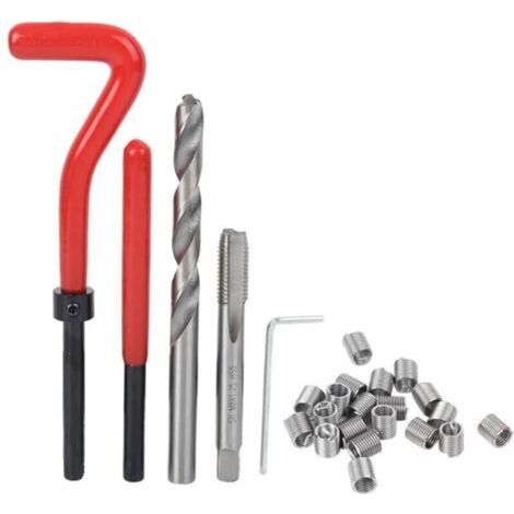 M8 Thread Repair Kit 25 Pieces - Metal Self-Locking Sleeve - Transparent Plastic Storage Box - for Processing Machinery (1/4)