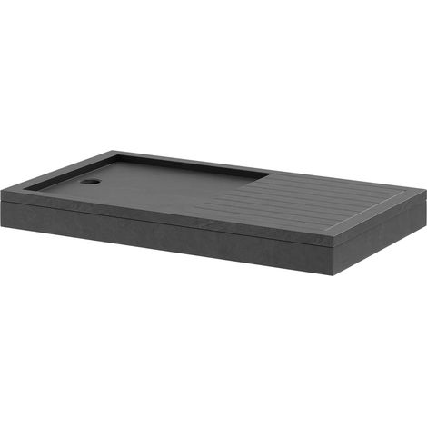 Pearlstone Slate 1400mm x 800mm x 40mm Rectangular Walk In Shower Tray and Plinth (1/4)
