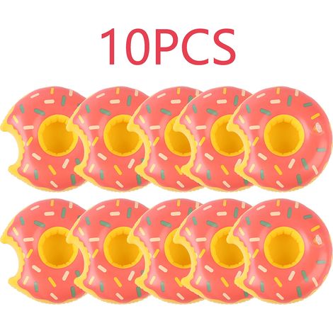 (10 unités) Porte-boissons flottants pour piscine, flotteurs gonflables, parfaits pour les fêtes à la piscine.