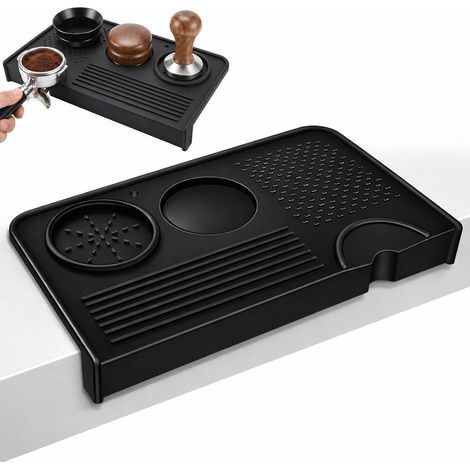 Tapis de tamper en silicone antidérapant 265 mm x 140 mm pour café et baristas (1/5)