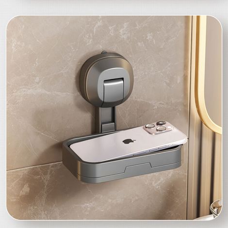 Bardusch-Porte-savon à ventouse, support mural pour savon et éponge, amovible, pour douche, salle de bain, baignoire et cuisine./// (1/5)