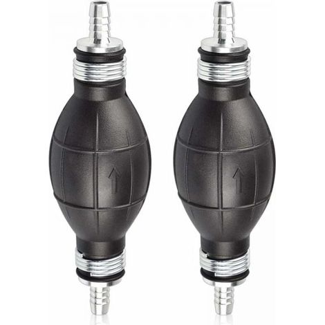 2PCS Pompe à Main Essence en Caoutchouc 8mm - Poire d'Amorçage Carburant pour Voitures, Motos et Bateaux (Noir) - Pompe Manuelle de Transfert (1/4)
