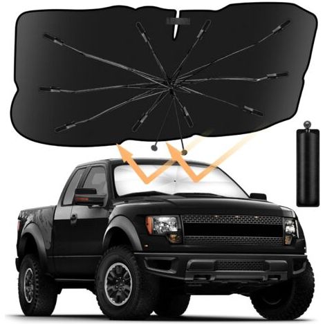 Sonnenschutz für Autos, Windschutzscheiben-Sonnenschutz, faltbarer Front-Sonnenschutz, UV- und Hitzeschutz für die meisten Autos (140×85cm) (1/5)