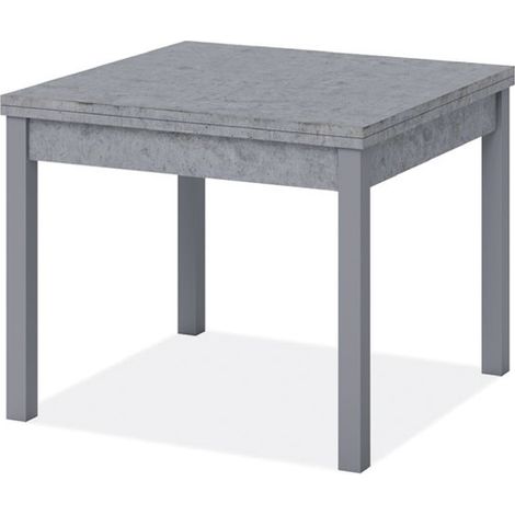 Tavolo pranzo grigio cemento apribile libro in legno nobilitato cm 90x90-180