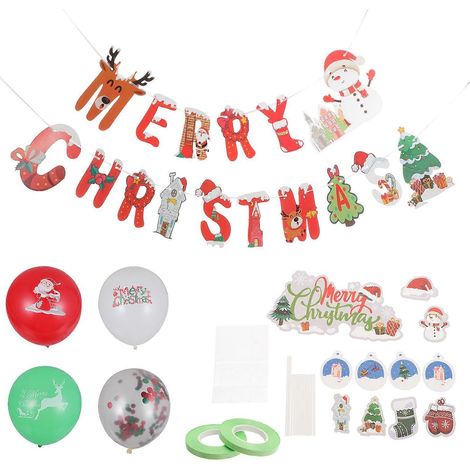 Set Weihnachts-Hängedekorationen, Weihnachtsgirlanden, Partyzubehör-24X22X3cm (1/3)