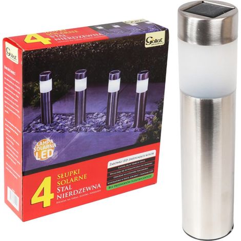 Juego de 4 lámparas solares de acero con interruptor automático y LED. (1/5)