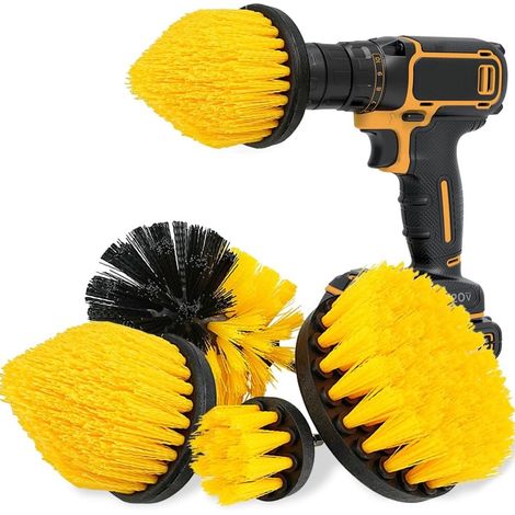 Set di 4 spazzole per trapani a batteria, kit di pulizia professionale per bagni, vasche da bagno, pavimenti, marmo e piastrelle. (1/5)