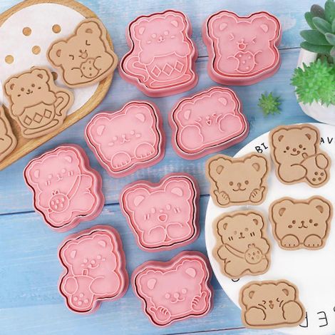 Moules à biscuits mignons en plastique à faire soi-même, en forme d'ours, accessoires de pâtisserie (1/4)