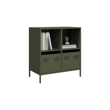 Buffet vert olive 68x39x73,5 acier laminé à froid (1/5)