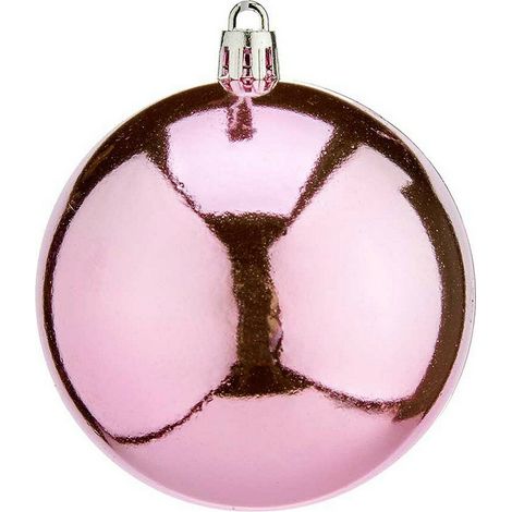 Palle di Natale - Rosa - Plastica - 16 unità - Diametro 8 cm