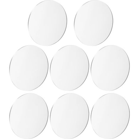 Miroir de Maquillage Portable, Facile à Utiliser Lot de 8 Miroirs Ronds en Acrylique Argenté pour de Bricolage et Accessoires Cosmétiques (1/5)