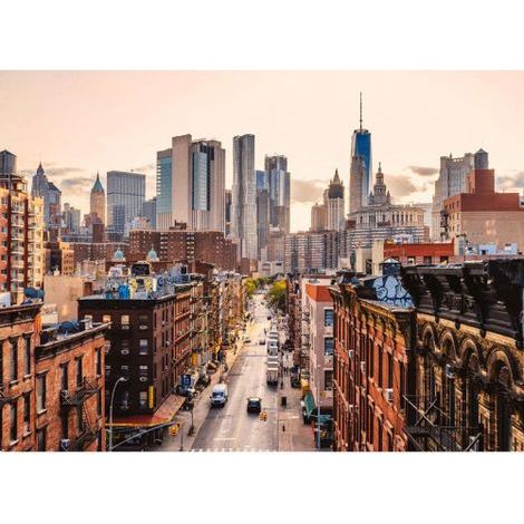 Papier peint panoramique chambre ado et chambre adulte Tapisserie panoramique new york moderne en journée Papier peint panoramique argenté paysage (1/4)
