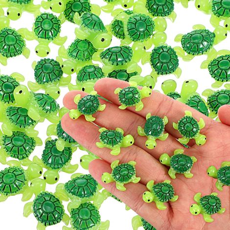 60 Piezas Mini Tortugas, Mini Tortugas Verdes de Resina, Lindas Mini Figuras de Resina, Figuras de Tortugas Pequeñas, Figuras en Miniatura para Manualidades, Decoración de Jardín (1/5)