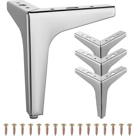 Pieds de meubles en métal PCS, pieds de meubles triangulaires de 6 pouces (15 cm), adaptés aux canapés, tables basses, supports TV et autres pieds de meubles. (1/5)
