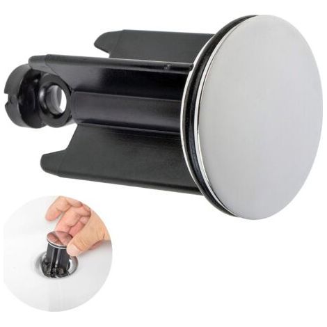 Universal-Wannenablauf für Badezimmer, Ø 40 mm, verchromter Ablaufstopfen aus Messing mit Gummimanschette, höhenverstellbar, Wannenablauf (1/4)