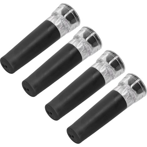 Set mit 4 Vakuum-Weinstopfen mit integrierter Pumpe, Druckverschluss für Rotweinflaschen, Sommelier-Zubehör aus Holz (1/5)