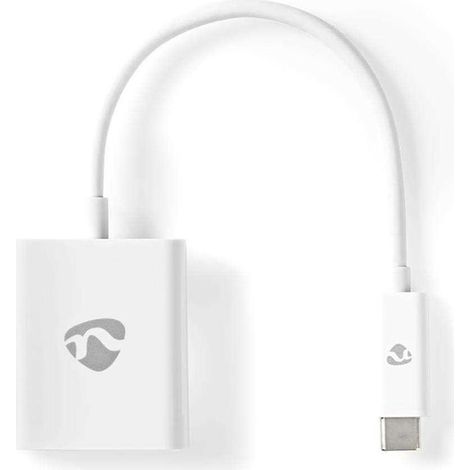 Adaptador usb c usb 32 generacion 1 usb c macho vga hembra 15p 1080p 5 gbps 020m redondo niquelado pvc blanco bolsa de plastico