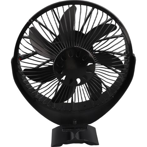 Ventilateur poêle à bois et cheminée thermoélectrique avec capot protecteur alliage aluminium sur pied mural réglage manuel 360° (1/5)