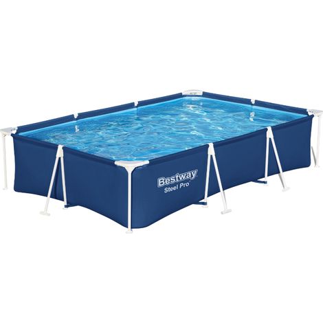 Bestway Piscine hors sol tubulaire rectangulaire Bestway Steel Pro 300 x 201 x 66 cm bleu (1/10)