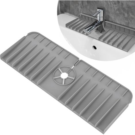 Tapete de silicona antigoteo Crediri FiveHome - Protector antisalpicaduras de silicona - Tapete antigoteo para encimeras de cocina y baño (gris) (1/5)