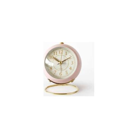 Lautloser Wecker ohne Ticken, geräuschloser Nachtwecker mit Nachtlicht, Retro-Wecker, Quarzwerk, batteriebetriebener Wecker, Schlafzimmerwecker (Rosa) (1/5)