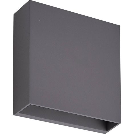 Lindby Lámpara de pared Led exterior 'Ugar' en Negro Plástico