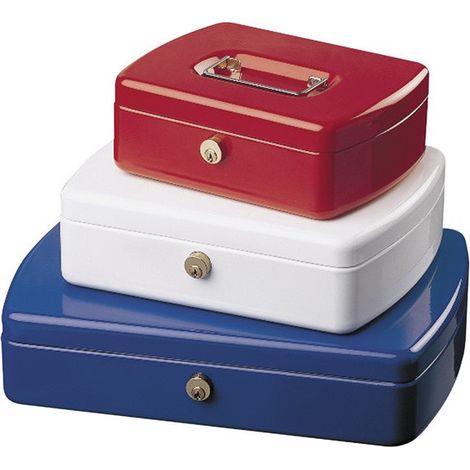 Caisse argent Office-Line Hauteur 75 mm Largeur 202 mm Profondeur 157 mm rouge Acier thermolaqué