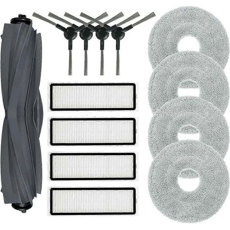 Zubehör und Ersatzteile für den Dreame L10s Pro Gen 2 Saugroboter: Hauptbürste, Reinigungstuch, HEPA-Filter.