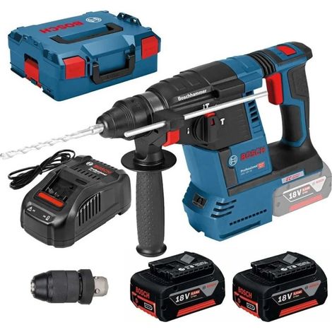 [PRODUIT RECONDITIONNE] Perforateur BOSCH PRO 18V Li-Ion (2x 5Ah) SDS-Plus 2.6J + coffret L-BOXX GBH 18V-26 F