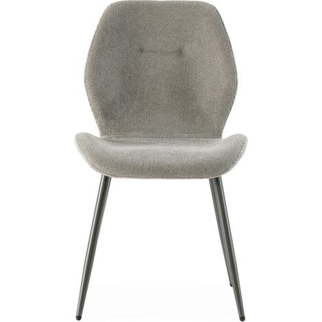 SIMON - Lot de 4 chaises pieds en métal - Gris (1/5)