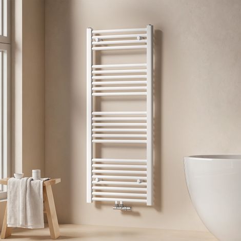 EMKE Badheizkörper Handtuchtrockner Handtuchwärmer 50x120cm 541 Watt Weiß Bad-Heizkörper Mittelanschluss