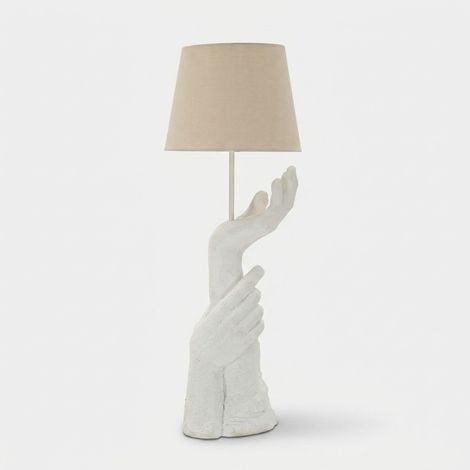Lampada da tavolo di design in polyresin e tessuto Life (1/5)