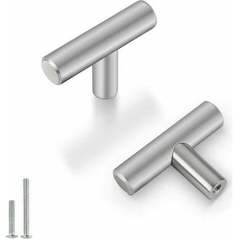 20 pezzi di pomelli per mobili, maniglia a barra in acciaio inossidabile, argento, foro singolo per ante di armadi, LS201BSS, moderno (1/5)